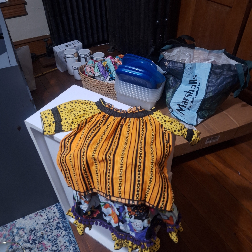 12 To 18 Month Girl Halloween Outfit- Yellow and Black